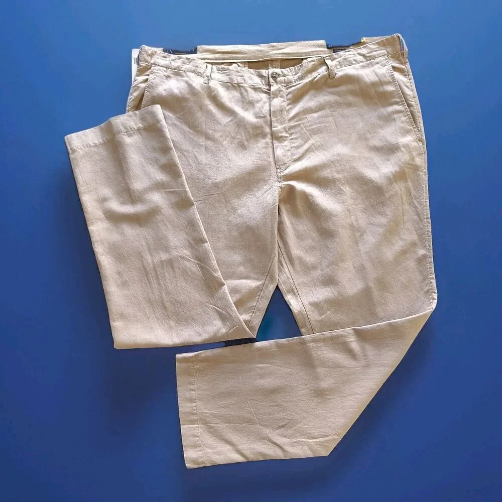 Polo Ralph Lauren Men's 44Bx34 Classic fit Stretch Chino Pants Khaki Big & Tall